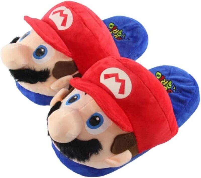 Super Mario Cartoon Plush House Slippers, Memory Foam Indoor Footwear, Non-slip Sole, Adult Unisex, Red and Blue
Super Mario Cartoon Plush House Slippers, Memory Foam Indoor Footwear, Non-slip Sole, Adult Unisex, Red and Blue
