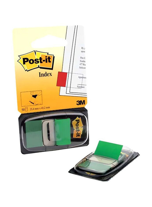 Scotch Brite Post-It Index Flags with Dispenser, 25.4 x 43.2 mm, 50 Pieces, Green
Scotch Brite Post-It Index Flags with Dispenser, 25.4 x 43.2 mm, 50 Pieces, Green