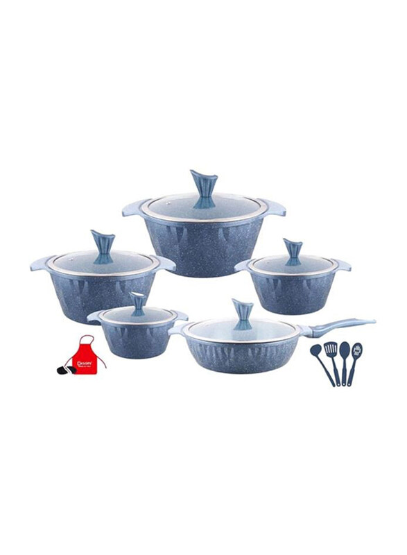 Dessini 17-Piece Multiple Shapes Granite Energy Saving Aluminium Cookware Set, Blue
Dessini 17-Piece Multiple Shapes Granite Energy Saving Aluminium Cookware Set, Blue