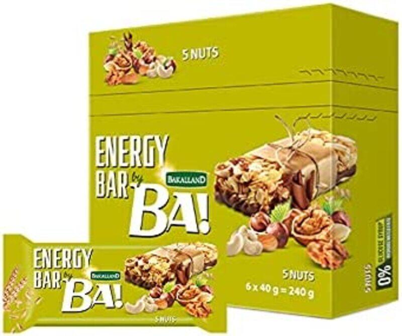 Classic Snacks BA! Energy Bar 5 Nuts, Healthy Bar Snacks with Natural Fibre, Contains Gluten, Zero Hydrogenated Fats and No Glucose Perfect for Breakfast pack of 6x4
Classic Snacks BA! Energy Bar 5 Nuts, Healthy Bar Snacks with Natural Fibre, Contains Gluten, Zero Hydrogenated Fats and No Glucose Perfect for Breakfast pack of 6x4