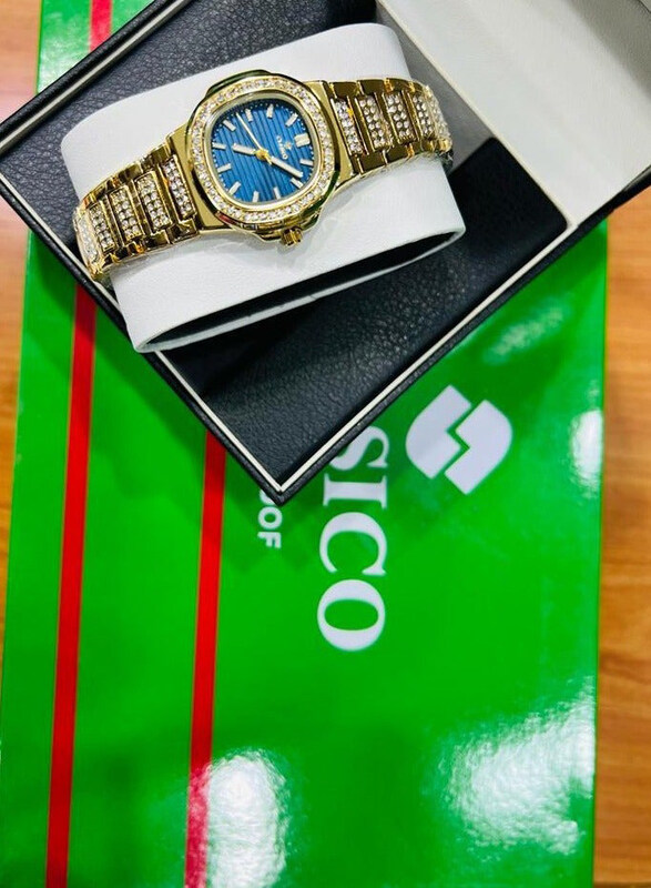 Clasico A Wonderful PP Stone Analog Watch for Women with Stainless Steel Band, Gold-Blue
Clasico A Wonderful PP Stone Analog Watch for Women with Stainless Steel Band, Gold-Blue