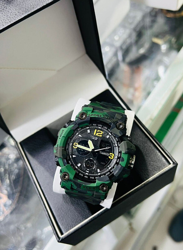 Clasico A Wonderful Sports Analog + Digital Watch Unisex with Plastic Band, Black/Green-Black
Clasico A Wonderful Sports Analog + Digital Watch Unisex with Plastic Band, Black/Green-Black