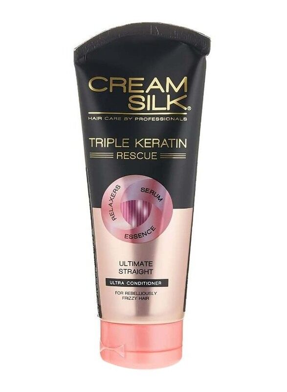Cream Silk Triple Keratin Rescue Ultimate Straight Conditioner for All Hair Types, 170ml
Cream Silk Triple Keratin Rescue Ultimate Straight Conditioner for All Hair Types, 170ml