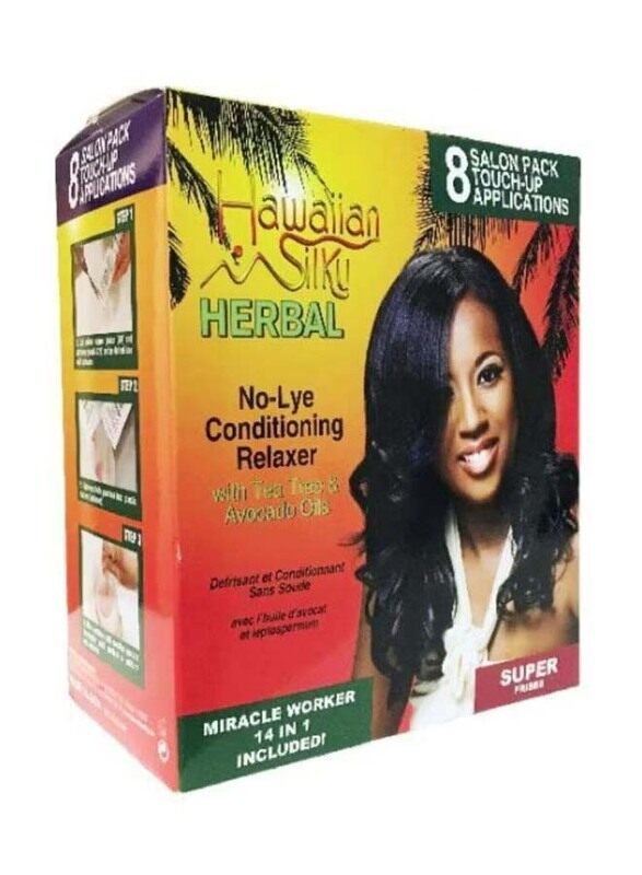 Hawaiian Silky Herbal No-Lye Conditioning Relaxer with Tea Tree Avocado Oil 8 Touch Up Super, Set
Hawaiian Silky Herbal No-Lye Conditioning Relaxer with Tea Tree Avocado Oil 8 Touch Up Super, Set
