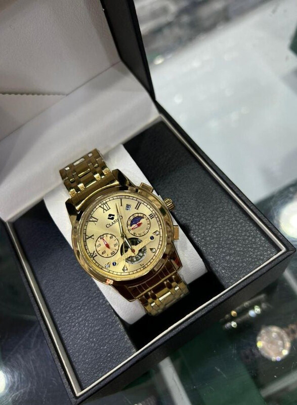 Clasico Analog A wonderful Watch for Men with Stainless Steel Band, Chronograph, Gold
Clasico Analog A wonderful Watch for Men with Stainless Steel Band, Chronograph, Gold