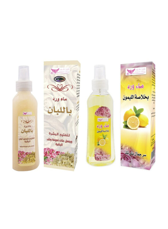 Kuwait Shop Rose Water With Frankincense + Rose Water With Lemon Extract, 2 x 200ml
Kuwait Shop Rose Water With Frankincense + Rose Water With Lemon Extract, 2 x 200ml
