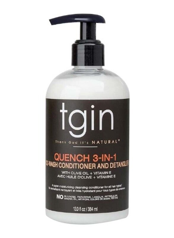Tgin Quench 3-in-1 Co-Wash Conditioner & Detangler for Dry Hair & Curly Hair, 384ml
Tgin Quench 3-in-1 Co-Wash Conditioner & Detangler for Dry Hair & Curly Hair, 384ml