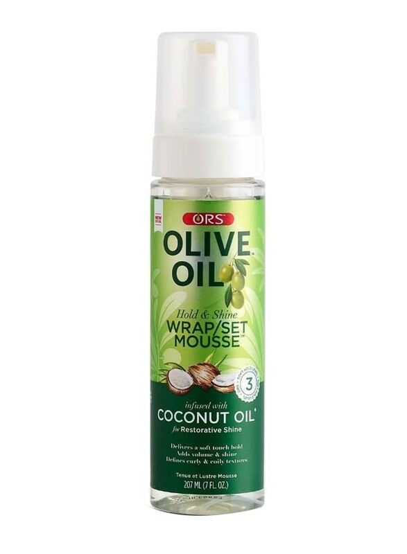 ORS Olive Oil Wrap/set Mousse Infused with Nourishing Coconut Oil for All Hair Types, 207ml
ORS Olive Oil Wrap/set Mousse Infused with Nourishing Coconut Oil for All Hair Types, 207ml