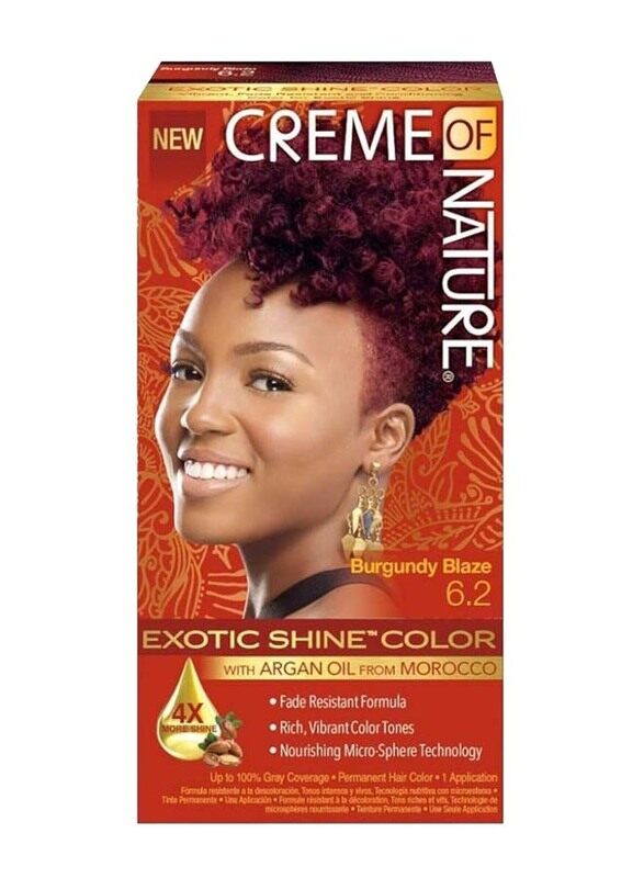 Creme Of Nature Exotic Shine Hair Color with Argan Oil From Morocco, One Size, Burgundy Blaze 6.2
Creme Of Nature Exotic Shine Hair Color with Argan Oil From Morocco, One Size, Burgundy Blaze 6.2