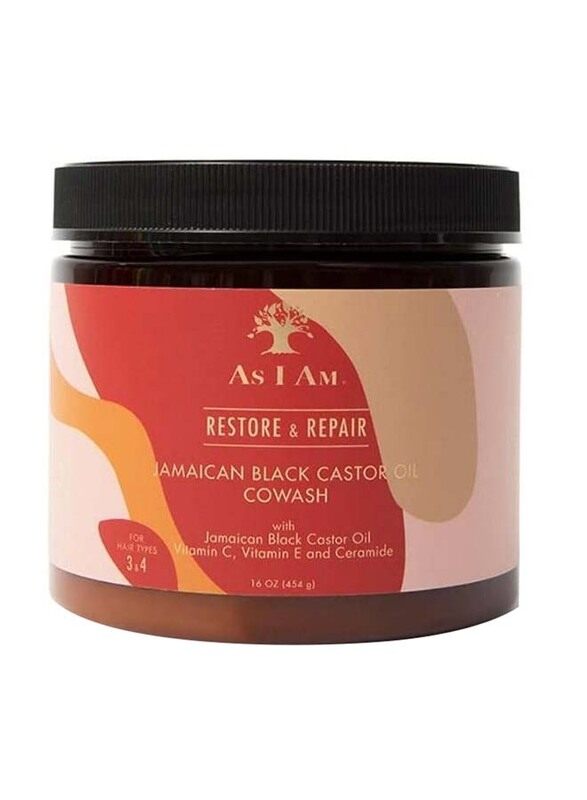 As I Am Restore & Repair Jamaican Black Castor Oil Cowash for All Hair Types, 454g
As I Am Restore & Repair Jamaican Black Castor Oil Cowash for All Hair Types, 454g