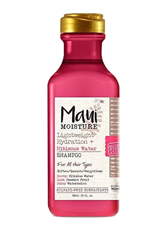 Maui Moisture Lightweight Hydration & Hibiscus Water Shampoo for All Hair Types, 385ml
Maui Moisture Lightweight Hydration & Hibiscus Water Shampoo for All Hair Types, 385ml