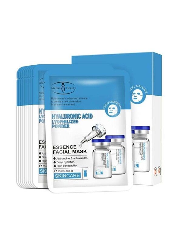 Aichun Beauty Hyaluronic Acid Lyophilized Powder Essence Facial Mask, 10 x 25ml
Aichun Beauty Hyaluronic Acid Lyophilized Powder Essence Facial Mask, 10 x 25ml