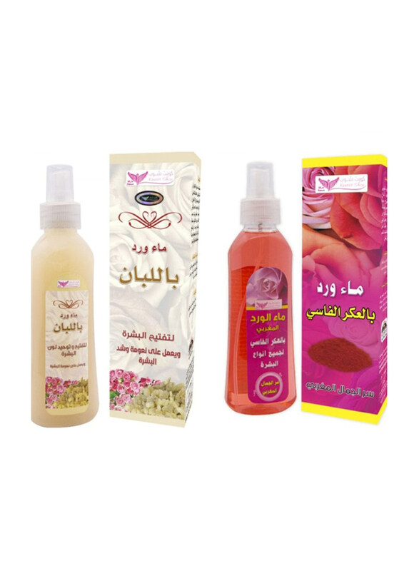 Kuwait Shop Rose Water With Frankincense + Rose Water With Alaker Alfassi, 2 x 200ml
Kuwait Shop Rose Water With Frankincense + Rose Water With Alaker Alfassi, 2 x 200ml