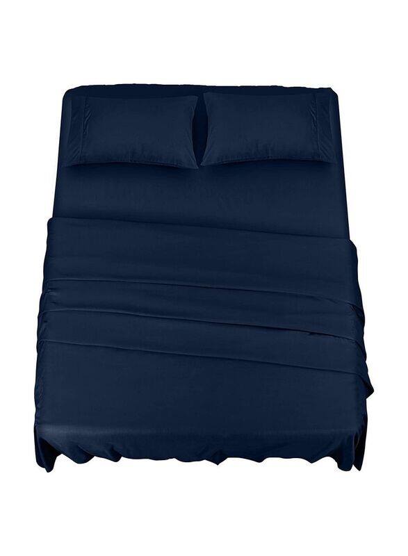 Utopia Bedding Bed Sheet Set, 1 Fitted & Flat Sheet + 2 Pillowcases, Super King, Navy Blue
Utopia Bedding Bed Sheet Set, 1 Fitted & Flat Sheet + 2 Pillowcases, Super King, Navy Blue