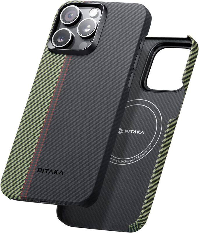 Pitaka Apple iPhone 15 Pro 6.1-inch MagEZ Slim & Light 600D Aramid Fiber Made Magnetic Mobile Phone Case Cover with Case-Less Touch Feeling, Black/Gre
Pitaka Apple iPhone 15 Pro 6.1-inch MagEZ Slim & Light 600D Aramid Fiber Made Magnetic Mobile Phone Case Cover with Case-Less Touch Feeling, Black/Gre