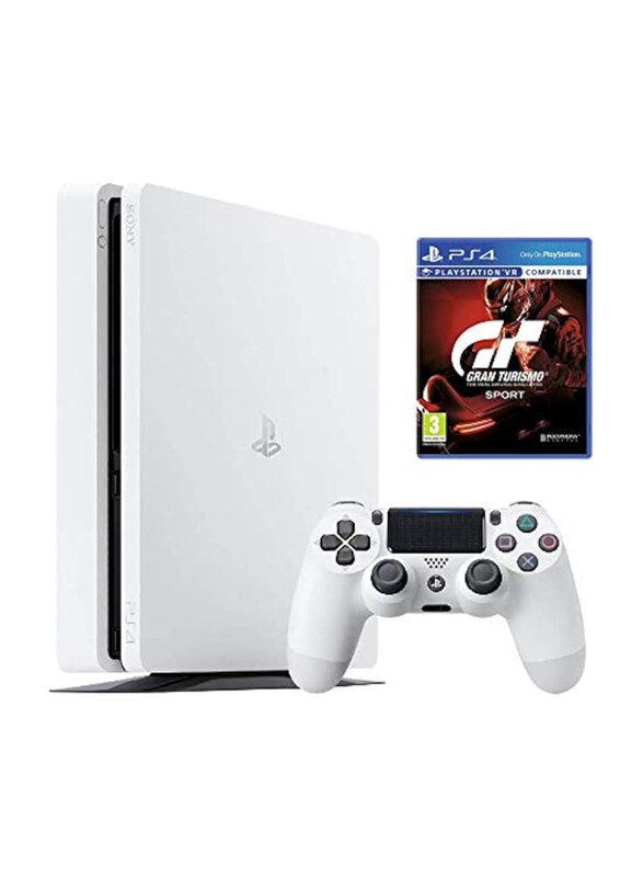 Sony Playstation 4 Slim Console, 500GB, With 1 Controller and Gran Turismo Sport, Glacier White
Sony Playstation 4 Slim Console, 500GB, With 1 Controller and Gran Turismo Sport, Glacier White