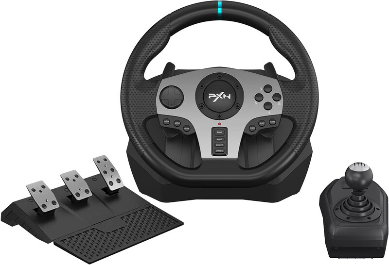 Multiple PXN V9 PC Racing Wheel, 270/900° Game Steering Wheel Dual-Motor Feedback Driving with Pedals & Joystick Steering Wheel for PC/PS3/PS4/N-Switch, Black
Multiple PXN V9 PC Racing Wheel, 270/900° Game Steering Wheel Dual-Motor Feedback Driving with Pedals & Joystick Steering Wheel for PC/PS3/PS4/N-Switch, Black