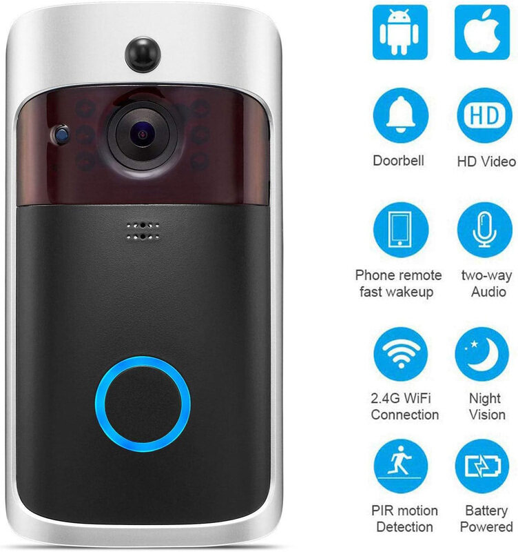 Generic 1080P Security Camera Night Vision Watchdog, Surveillance System Two-Way Talk Real-time Video Doorbell, Black
Generic 1080P Security Camera Night Vision Watchdog, Surveillance System Two-Way Talk Real-time Video Doorbell, Black
