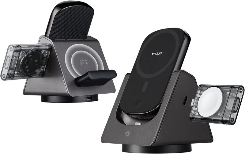 Pitaka 4-in-1 Qi Fast Charging Magnetic Car Phone Mount Wireless Charging MagSafe Magnetic Charger Station, Black
Pitaka 4-in-1 Qi Fast Charging Magnetic Car Phone Mount Wireless Charging MagSafe Magnetic Charger Station, Black