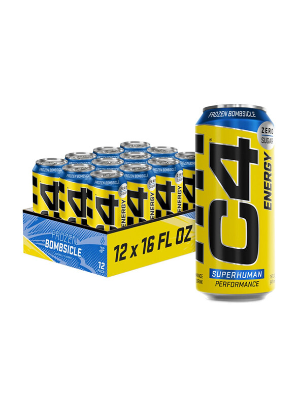 Cellucor C4 Original Carbonated Zero Sugar Pre Workout Superhuman Energy Drink, 12 Pieces x 500ml, Frozen Bombsicle
Cellucor C4 Original Carbonated Zero Sugar Pre Workout Superhuman Energy Drink, 12 Pieces x 500ml, Frozen Bombsicle