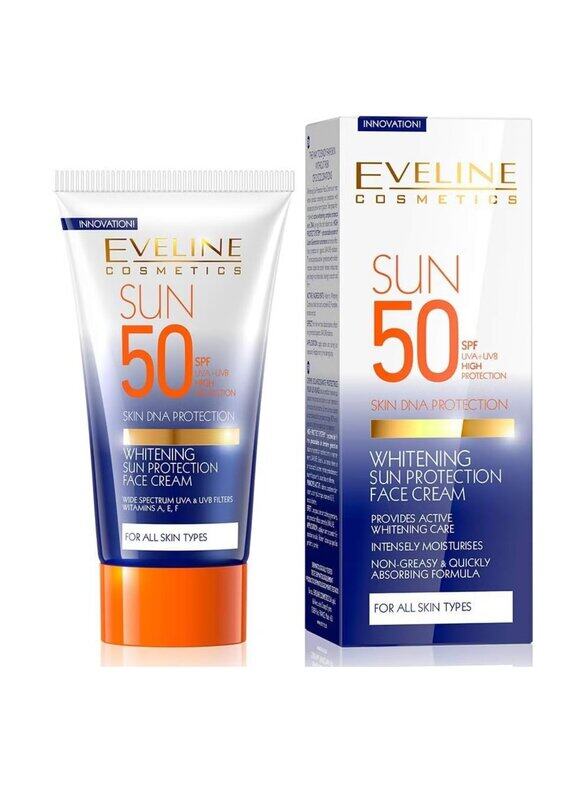 Eveline Cosmetics Whitening Sun Protection 50 SPF Face Cream Non Greasy And Quickly Absorbing Formula, 30ml
Eveline Cosmetics Whitening Sun Protection 50 SPF Face Cream Non Greasy And Quickly Absorbing Formula, 30ml