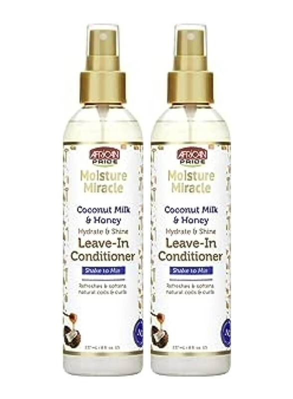 African Pride Moisture Miracle Coconut Milk & Honey Hydrate & Shine Leave-In Conditioner for All Hair Types, 2 Piece
African Pride Moisture Miracle Coconut Milk & Honey Hydrate & Shine Leave-In Conditioner for All Hair Types, 2 Piece