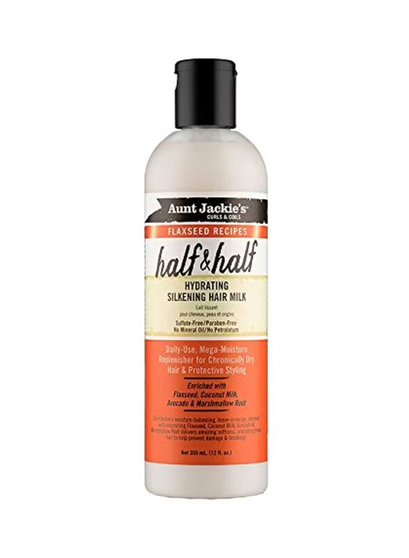Aunt Jackie's Flaxseed Recipes Half And Half Hydrating Silkening Hair Milk for Dry Hair, 12oz
Aunt Jackie's Flaxseed Recipes Half And Half Hydrating Silkening Hair Milk for Dry Hair, 12oz