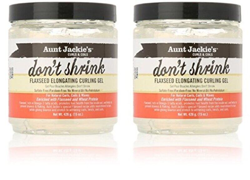 Aunt Jackie's Curls & Coils Don't Shrink Flaxseed Elongating Curling Gel, 2 x 425g
Aunt Jackie's Curls & Coils Don't Shrink Flaxseed Elongating Curling Gel, 2 x 425g