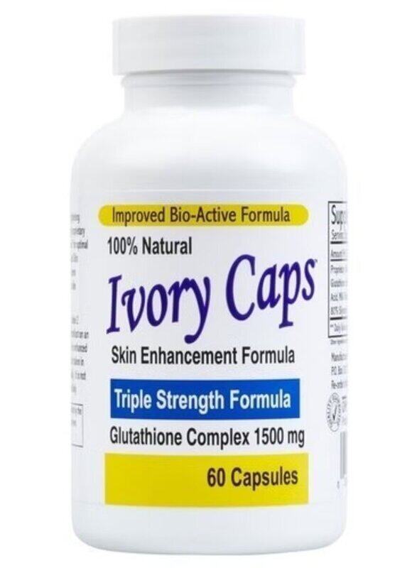 Ivory Caps Skin Enhancement Formula Triple Strength Glutathione Complex 1500mg, 60 Capsules
Ivory Caps Skin Enhancement Formula Triple Strength Glutathione Complex 1500mg, 60 Capsules