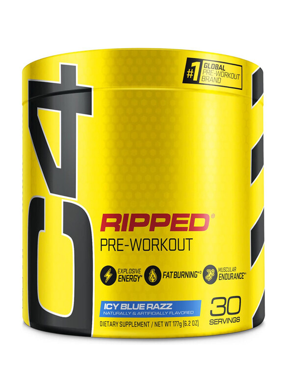 Cellucor C4 Ripped Pre-Workout Explosive Energy and Cutting Formula, 177gm, Icy Blue Raz
Cellucor C4 Ripped Pre-Workout Explosive Energy and Cutting Formula, 177gm, Icy Blue Raz