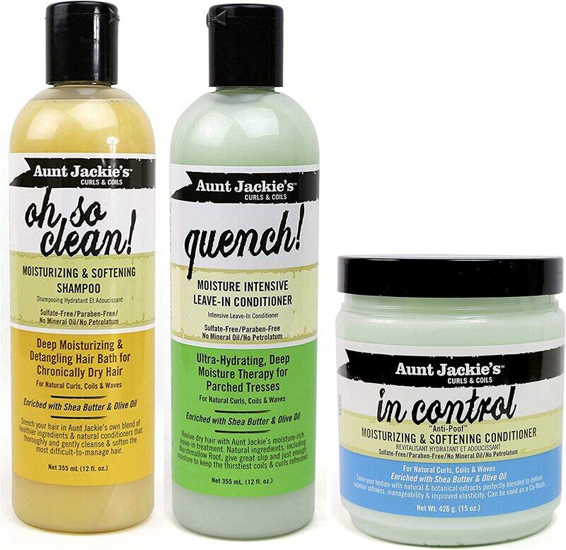 Generic Aunt Jackie's Moisture Intensive Leave In Conditioner 355ml + Moisturizing & Softening Shampoo 355ml + Moisturizing & Softening Conditioner 426 gm
Generic Aunt Jackie's Moisture Intensive Leave In Conditioner 355ml + Moisturizing & Softening Shampoo 355ml + Moisturizing & Softening Conditioner 426 gm