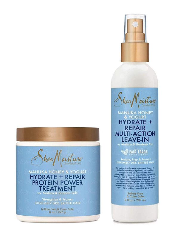 Shea Moisture Manuka Honey & Yogurt Hydrate + Repair Protein Power Treatment & Multi-Action Leave-In, Set
Shea Moisture Manuka Honey & Yogurt Hydrate + Repair Protein Power Treatment & Multi-Action Leave-In, Set