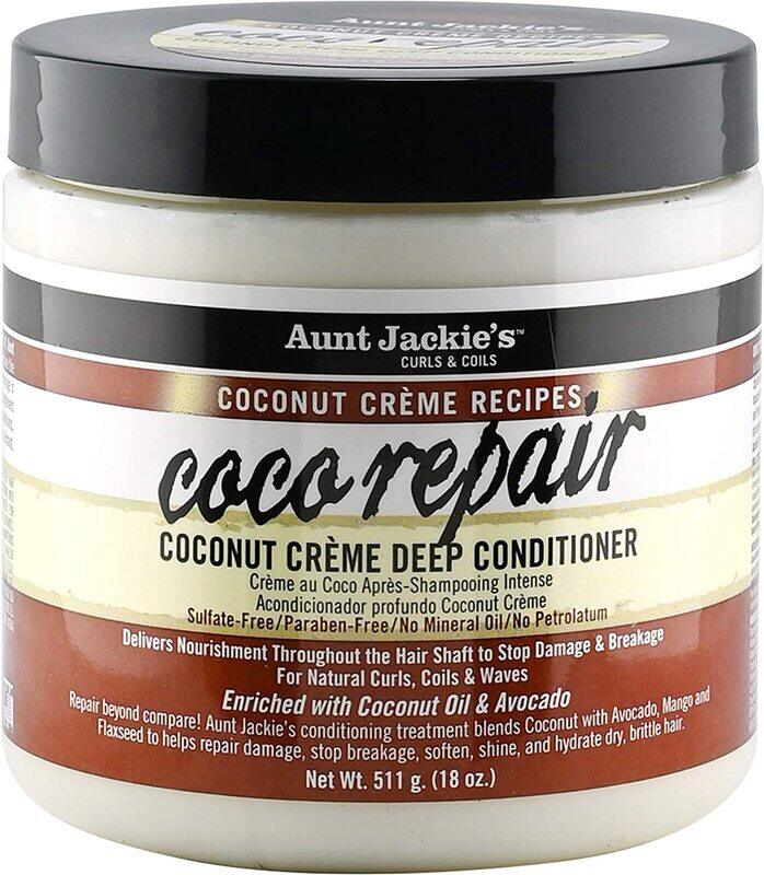 Aunt Jackie's Coco Repair Coconut Creme Deep Conditioner for All Hair Types, 18oz
Aunt Jackie's Coco Repair Coconut Creme Deep Conditioner for All Hair Types, 18oz