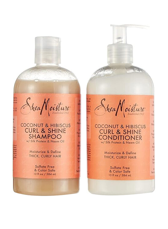 Shea Moisture Coconut & Hibiscus Curl & Shine Shampoo 384ml + Conditioner 384ml, Set
Shea Moisture Coconut & Hibiscus Curl & Shine Shampoo 384ml + Conditioner 384ml, Set