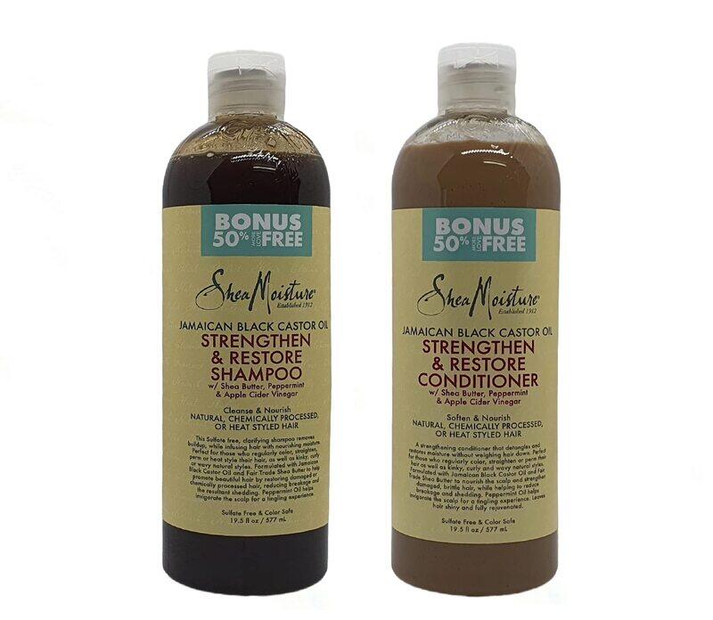 Shea Moisture Jamaican Black Castor Oil Hair Care Set for All Hair Types, Shampoo 577ml + Conditioner 577ml, 2 Pieces
Shea Moisture Jamaican Black Castor Oil Hair Care Set for All Hair Types, Shampoo 577ml + Conditioner 577ml, 2 Pieces
