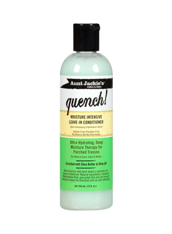 Aunt Jackie's Quench Moisture Intensive Leave-In Conditioner for All Hair Types, 355ml
Aunt Jackie's Quench Moisture Intensive Leave-In Conditioner for All Hair Types, 355ml