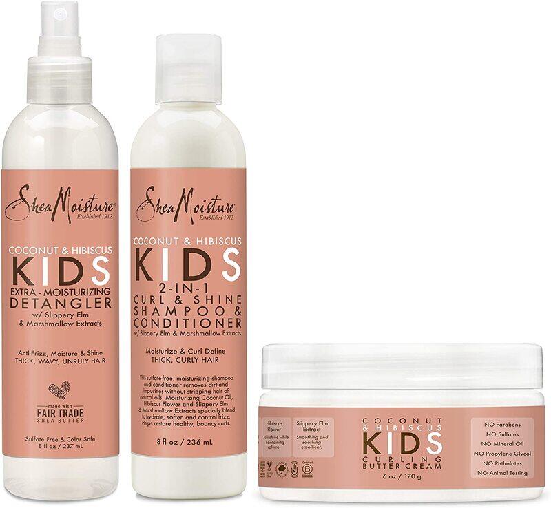 Shea Moisture Kids Detangler and Cream Shampoo and Conditioner for All Hair Types, 3 Pieces
Shea Moisture Kids Detangler and Cream Shampoo and Conditioner for All Hair Types, 3 Pieces