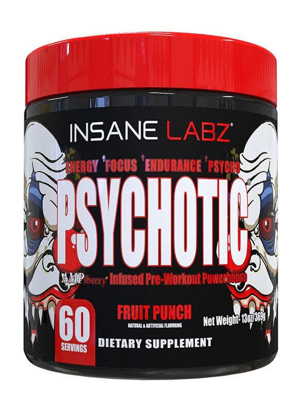 Insane Labz Psychotic High Stimulant Pre Workout Powder, 60 Servings, 13oz, Fruit Punch
Insane Labz Psychotic High Stimulant Pre Workout Powder, 60 Servings, 13oz, Fruit Punch