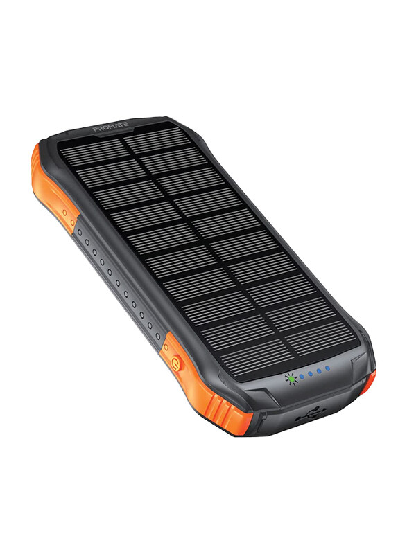 Promate 10000mAh SolarTank-10PDQi Wired Fast Charging IP65 Water Resistant Portable Solar Power Bank with 10W Qi Charger, 20W USB-C Power Delivery, QC
Promate 10000mAh SolarTank-10PDQi Wired Fast Charging IP65 Water Resistant Portable Solar Power Bank with 10W Qi Charger, 20W USB-C Power Delivery, QC