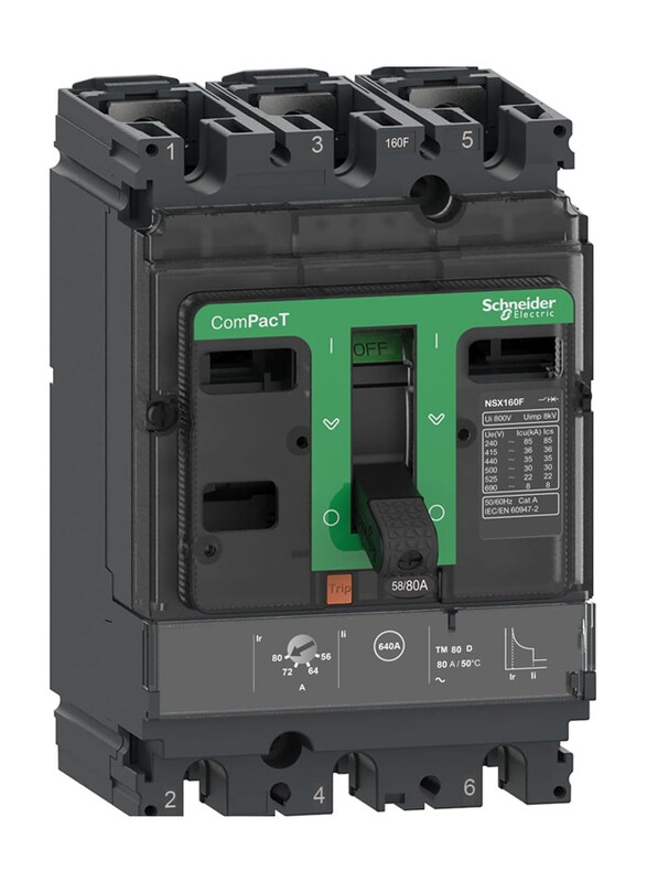 Schneider Electric ComPacT NSX100F Circuit Breaker with TMD Trip Unit, 3 Poles, C10F3TM100C, White
Schneider Electric ComPacT NSX100F Circuit Breaker with TMD Trip Unit, 3 Poles, C10F3TM100C, White