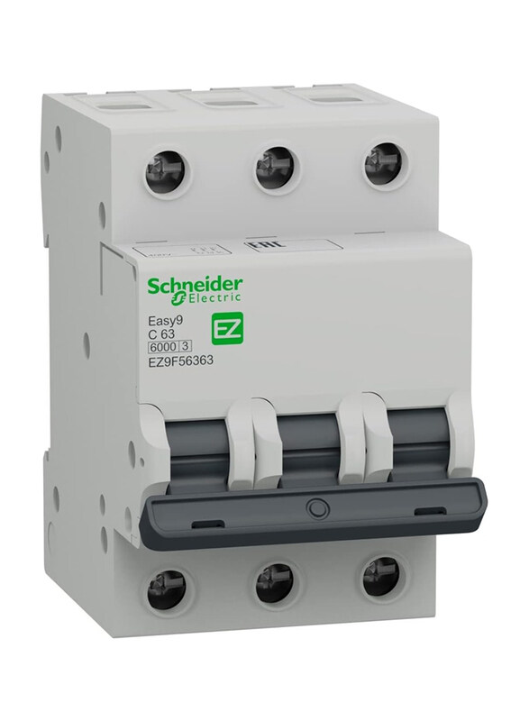 Schneider Electric Easy 9 C Curve Miniature Circuit Breaker, 63A, EZ9F56363, White
Schneider Electric Easy 9 C Curve Miniature Circuit Breaker, 63A, EZ9F56363, White