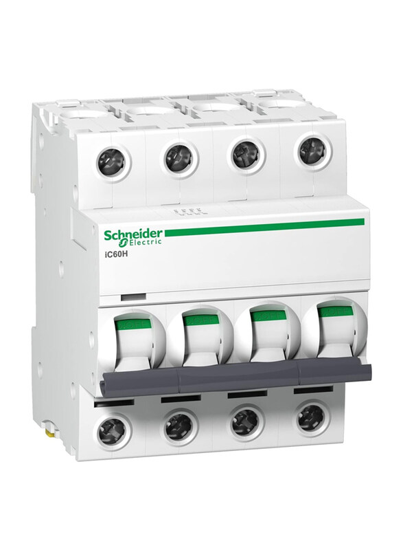 Schneider Electric Acti9 iC60H 4P 63A C Miniature Circuit Breaker, A9F54463, White
Schneider Electric Acti9 iC60H 4P 63A C Miniature Circuit Breaker, A9F54463, White