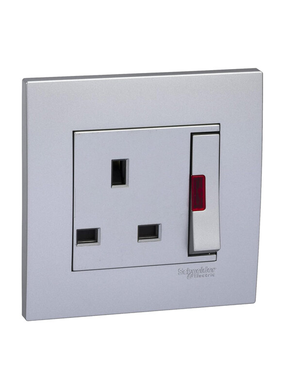 Schneider Electric Vivace 1 Gang 13A DP Large Dolly Switched socket with NE, 250V, KB15LDN_AS, Aluminium Silver
Schneider Electric Vivace 1 Gang 13A DP Large Dolly Switched socket with NE, 250V, KB15LDN_AS, Aluminium Silver