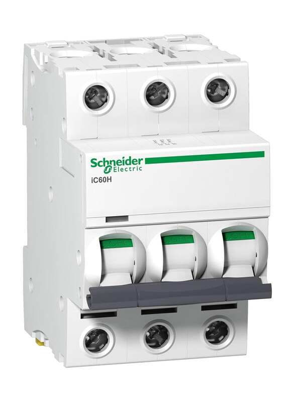 Schneider Electric Acti9 iC60H 3P 50A C Miniature Circuit Breaker, A9F54350, White
Schneider Electric Acti9 iC60H 3P 50A C Miniature Circuit Breaker, A9F54350, White