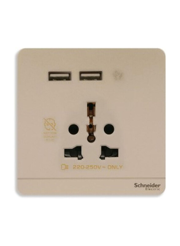 Schneider Electric Avatar On 1 Gang USB Charger + Socket Outlet, E8342616USB_WG, Gold
Schneider Electric Avatar On 1 Gang USB Charger + Socket Outlet, E8342616USB_WG, Gold