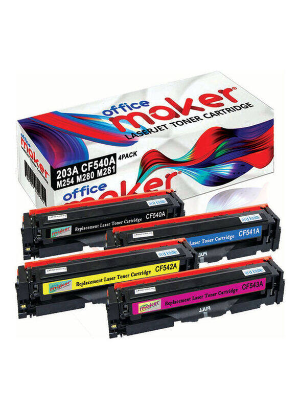 Office Maker 203A CF540A Multicolour Compatible LaserJet Toner Cartridge, 4 Pieces
Office Maker 203A CF540A Multicolour Compatible LaserJet Toner Cartridge, 4 Pieces