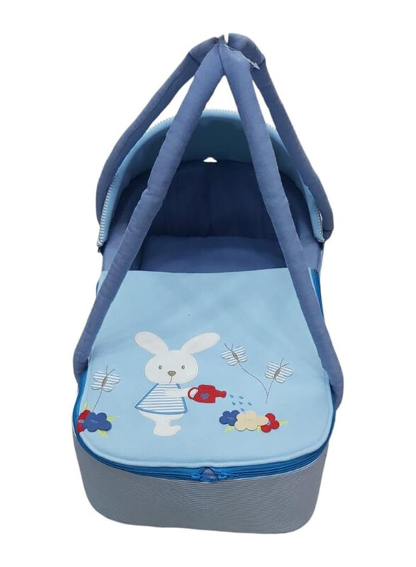 Rikang Baby Carrycot with Bunny Design, Portable Infant Carrier with Handles, Light Blue/White
Rikang Baby Carrycot with Bunny Design, Portable Infant Carrier with Handles, Light Blue/White