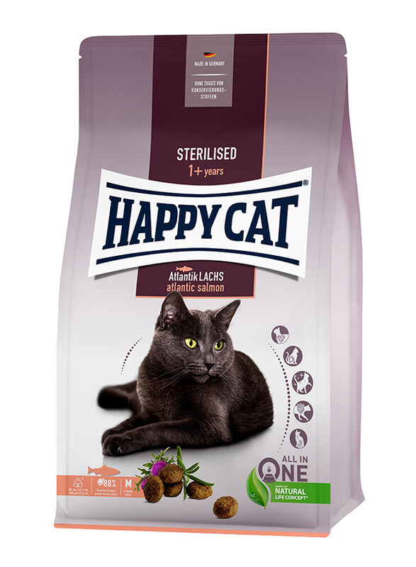Happy Cat Adult Sterilised Atlantik-Lachs (Atlantic Salmon) Cat Dry Food, 1.3 Kg
Happy Cat Adult Sterilised Atlantik-Lachs (Atlantic Salmon) Cat Dry Food, 1.3 Kg