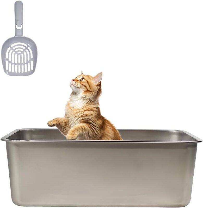 MAJIBAO Deep litter tray rectangle stainless Steel cat litter box, Spacious metal litter pan, Portable and durable Sandbox for all sized cats, Keep litter in
MAJIBAO Deep litter tray rectangle stainless Steel cat litter box, Spacious metal litter pan, Portable and durable Sandbox for all sized cats, Keep litter in