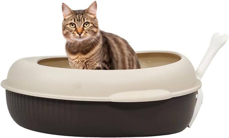 MAJIBAO Semi-closed cat litter box & anti splash plastic sand box with Scoop, Suitable for all type of cat, Detachable and Reusable cat Toilet, Easy to clean
MAJIBAO Semi-closed cat litter box & anti splash plastic sand box with Scoop, Suitable for all type of cat, Detachable and Reusable cat Toilet, Easy to clean
